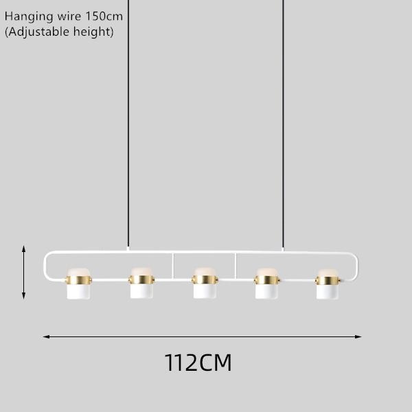La Scène 3-head Nordic LED chandelier in white hanging above a kitchen island