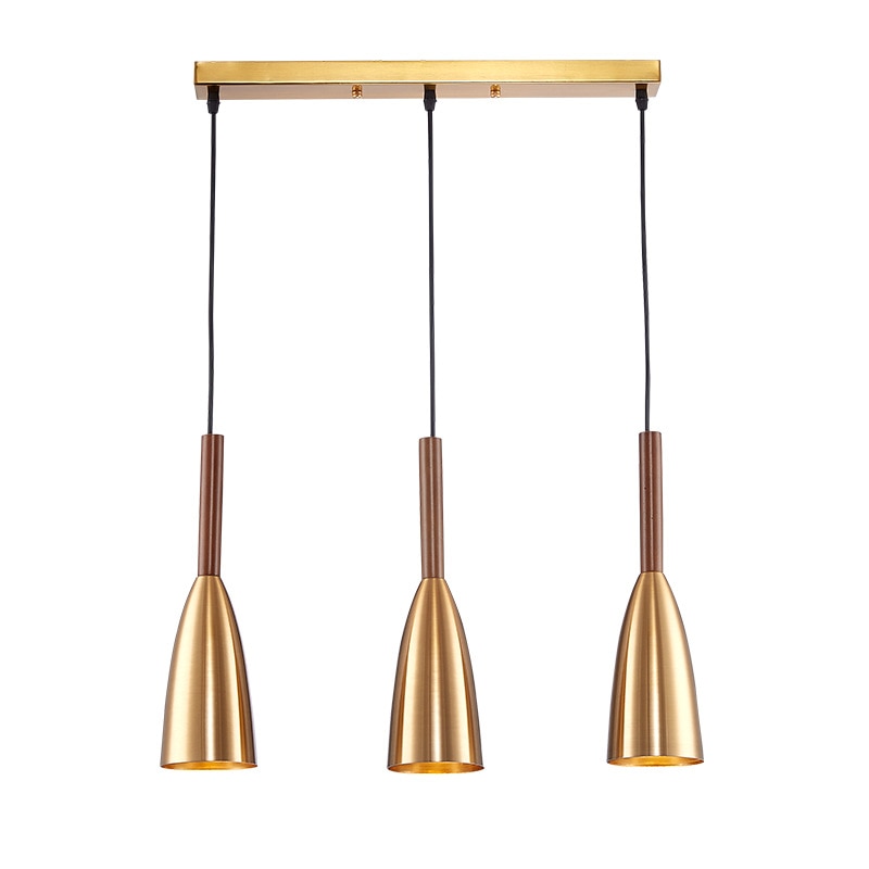 Trine triple aluminium pendant light in white above a kitchen island with adjustable cord lengths