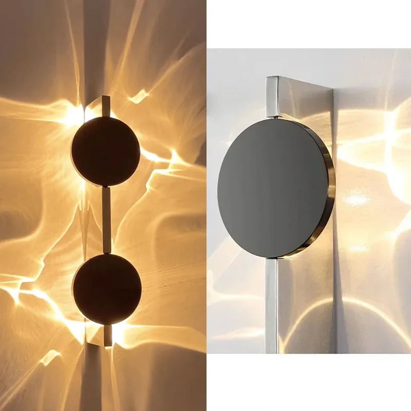 Moderna luz de parede led rotativa lâmpada de parede ondulada atmosfera de aço inoxidável arandelas de parede do quarto do hotel luzes cabeceira