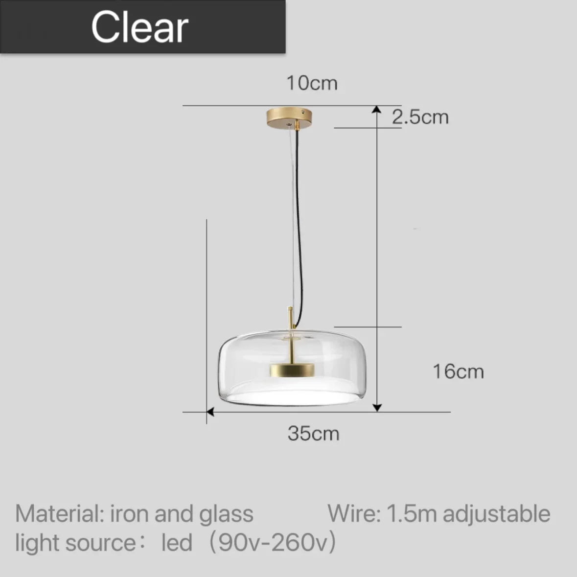 Astrid amber glass Nordic pendant light with gold fitting above a dining table