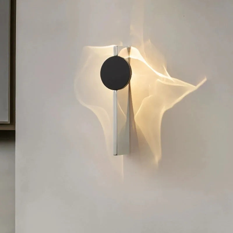 Moderna luz de parede led rotativa lâmpada de parede ondulada atmosfera de aço inoxidável arandelas de parede do quarto do hotel luzes cabeceira