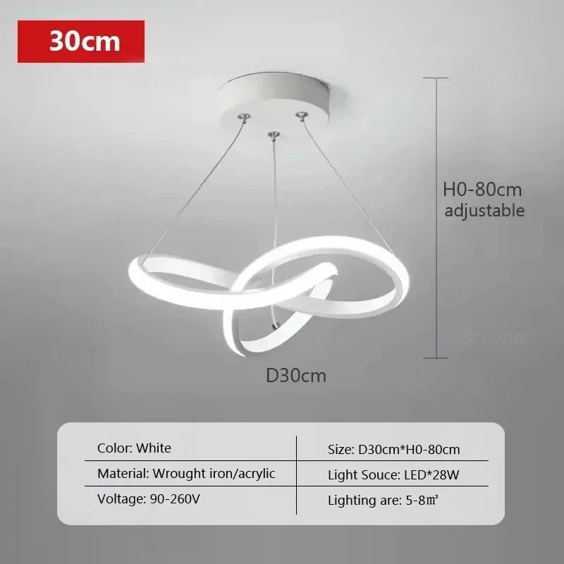 Strand slim Nordic LED ceiling pendant in white hanging in a dining room with low ceiling
