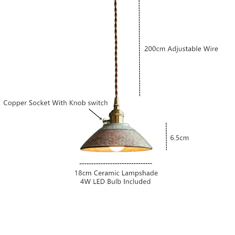 Ronja hand-painted blue floral ceramic pendant light hanging above a kitchen dining nook