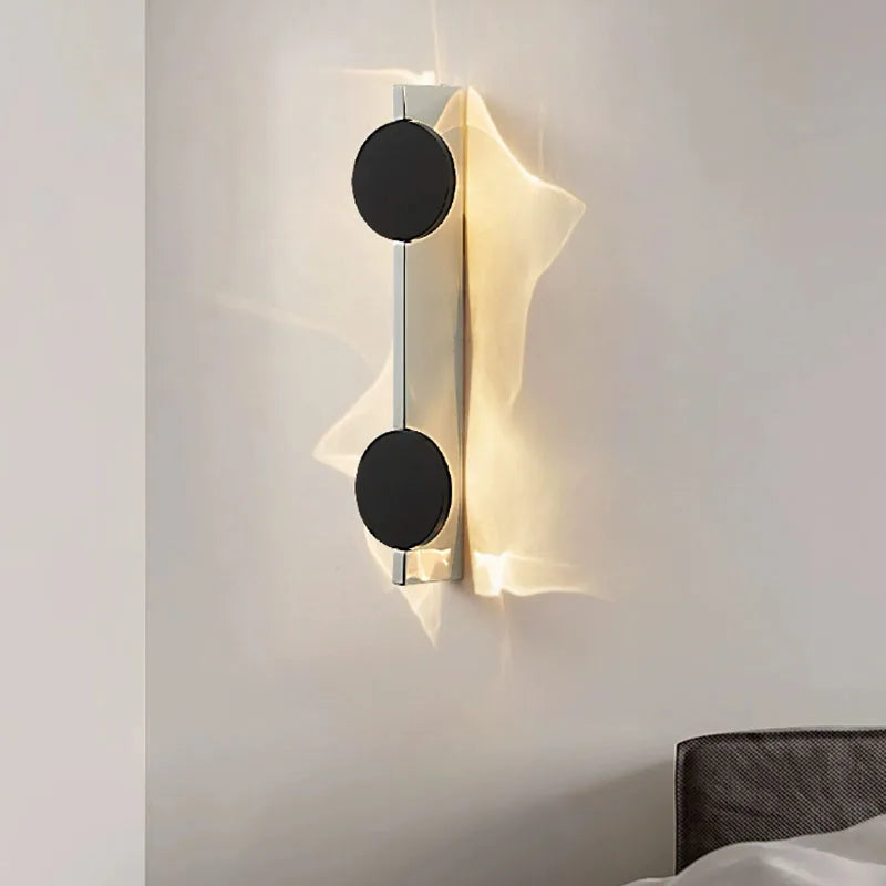 Moderna luz de parede led rotativa lâmpada de parede ondulada atmosfera de aço inoxidável arandelas de parede do quarto do hotel luzes cabeceira