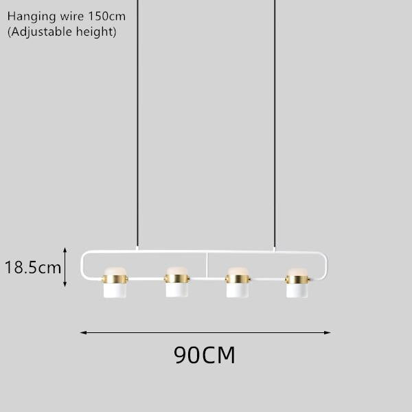 La Scène 3-head Nordic LED chandelier in white hanging above a kitchen island