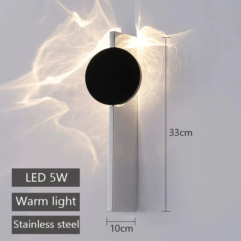Moderna luz de parede led rotativa lâmpada de parede ondulada atmosfera de aço inoxidável arandelas de parede do quarto do hotel luzes cabeceira
