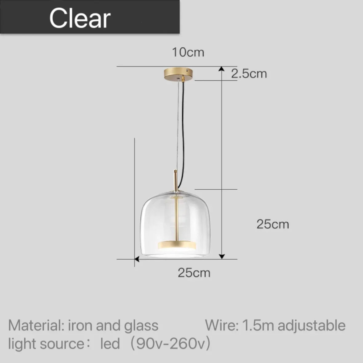 Astrid amber glass Nordic pendant light with gold fitting above a dining table
